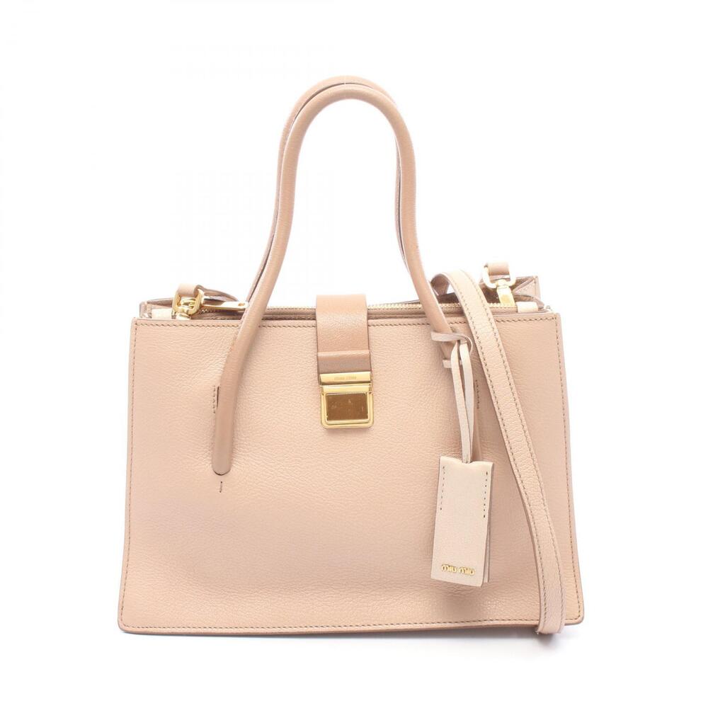 Miu Miu Madras Handbag leather beige pink